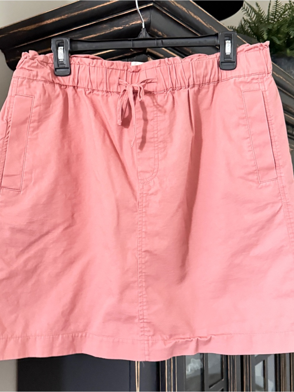 LOFT Outlet Cotton Blend Utility Casual Skirt Drawstring Pockets Size L